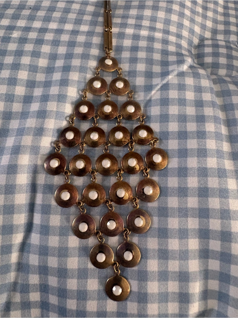 Gold-Tone Dangle Statement Necklace - disc necklace